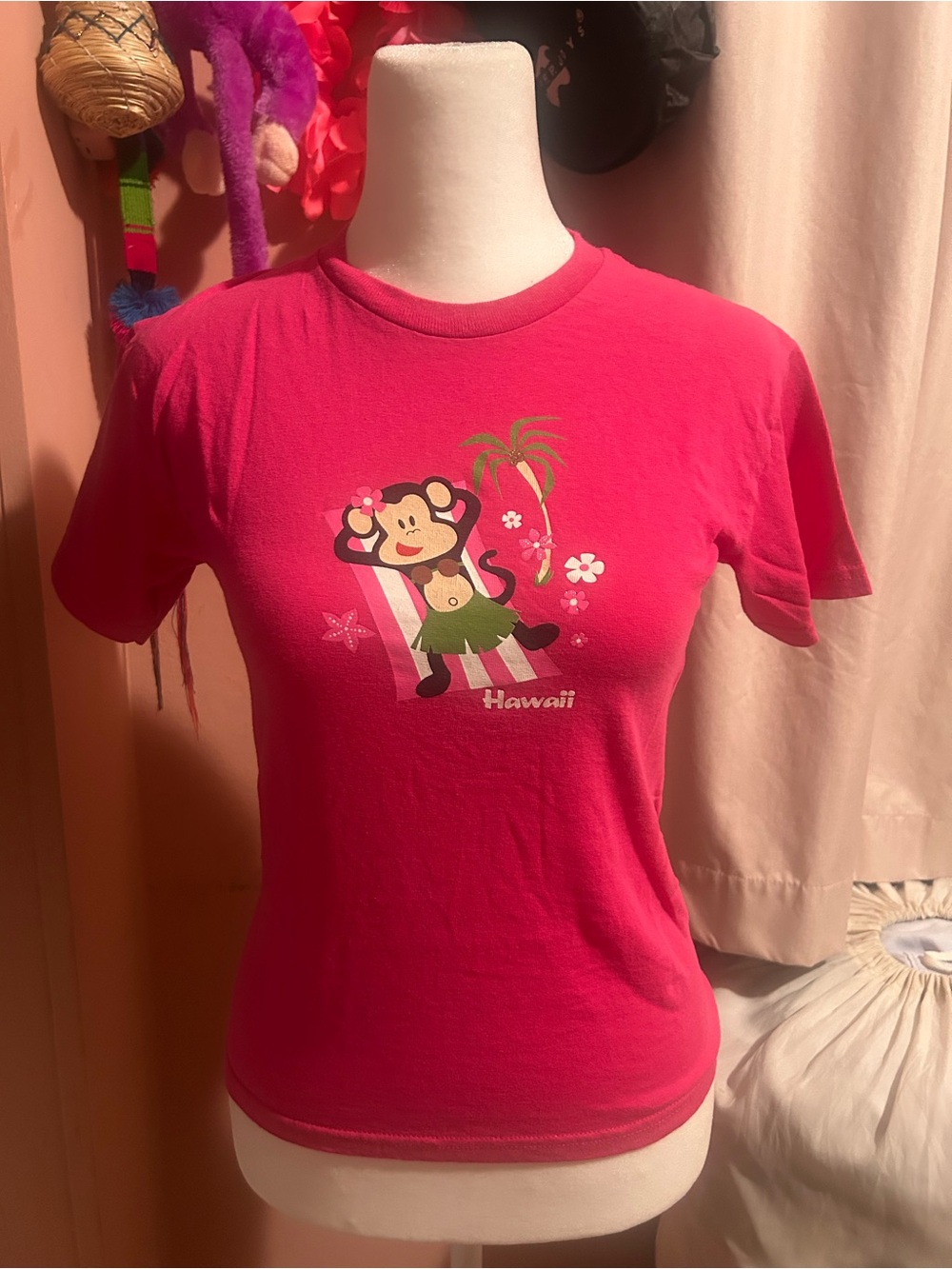 Paul Frank Hot Pink Hawaiian Monkey Graphic Tee